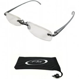 Rimless Reading glasses Rimless Lightweight frame for Men - Titanium Gray - CL12ED6O92N $12.00