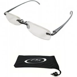 Rimless Reading glasses Rimless Lightweight frame for Men - Titanium Gray - CL12ED6O92N $28.25