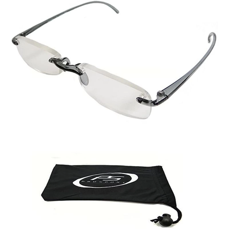 Rimless Reading glasses Rimless Lightweight frame for Men - Titanium Gray - CL12ED6O92N $28.25