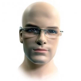 Rimless Reading glasses Rimless Lightweight frame for Men - Titanium Gray - CL12ED6O92N $28.25