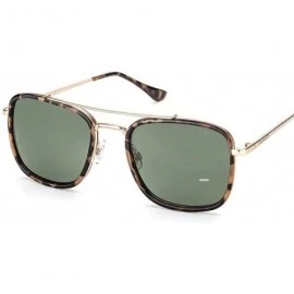 Oversized Sunglasses For Women Vintage Men Metal Frame UV400 Protection Gradient Green - Green - C818YLYWAQR $25.69