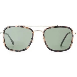 Oversized Sunglasses For Women Vintage Men Metal Frame UV400 Protection Gradient Green - Green - C818YLYWAQR $25.69