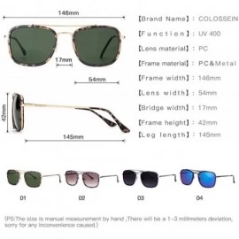 Oversized Sunglasses For Women Vintage Men Metal Frame UV400 Protection Gradient Green - Green - C818YLYWAQR $16.32