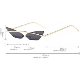 Sport Small Frame Personality Triangle Cat Eye Sunglasses Metal Beam Frameless Men and Women Sun Mirror - 1 - CO190R8OZEG $58.11