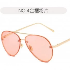 Aviator Fashion Tinted Color Lens Round Sunglasses Men Women Retro Metal Frame Eye Vintage Tiny Popular Sun Glasses - 2 - CH1...