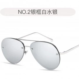 Aviator Fashion Tinted Color Lens Round Sunglasses Men Women Retro Metal Frame Eye Vintage Tiny Popular Sun Glasses - 2 - CH1...