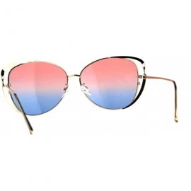 Butterfly Womens Metal Rim Butterfly Diva Designer Fashion Sunglasses - Gold Pink Blue - CY18D4KA2M6 $24.05