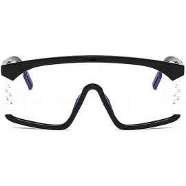 Square Designer Oversized Visor Shield Sunglasses unisex Brand Hood Goggles Big Flat Top Mask Sun Glasses - Transparent - C11...