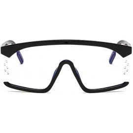 Square Designer Oversized Visor Shield Sunglasses unisex Brand Hood Goggles Big Flat Top Mask Sun Glasses - Transparent - C11...