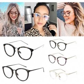 Aviator Vintage Round Clear Glasses Non-Prescription Eyeglasses Blue Light Blocking Glasses Computer Work for Women Men - CL1...