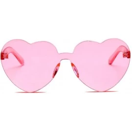 Oversized Classic Heart Shaped Sunglasses - Women Oversized Heart Transparent Candy Color Eyewear Party Sun Glasses - B - C71...