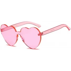 Oversized Classic Heart Shaped Sunglasses - Women Oversized Heart Transparent Candy Color Eyewear Party Sun Glasses - B - C71...