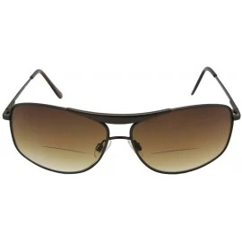 Rectangular Bifocal Sunglasses Modified Aviator Style B46 - Bronze Frame-brown Lenses - CN186QK8K53 $27.84