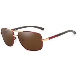 Sport Mens polarized sunglasses-Fashion glasses for men - Gold/Brown - C318E43XRCD $30.23