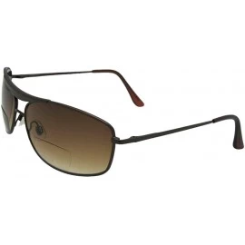 Rectangular Bifocal Sunglasses Modified Aviator Style B46 - Bronze Frame-brown Lenses - CN186QK8K53 $27.84