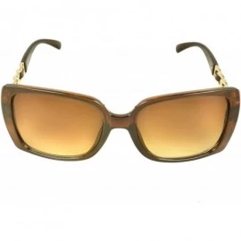 Square SWG2008 Square Fashion Sunglasses - Brown - CN11CQBAYGH $10.33