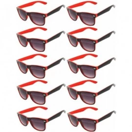 Wayfarer New Retro Vintage Two - Tone Sunglasses Smoke Lens 10 Pack Many Colors - 10_pack_2tone_red - C6127GQ02HD $44.68