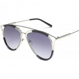 Oval Vintage style Big Round Frame Sunglasses for Women Plate Resin UV400 Sunglasses - Gray - C018T2THZWK $27.93