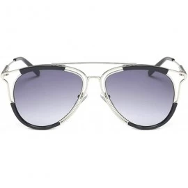 Oval Vintage style Big Round Frame Sunglasses for Women Plate Resin UV400 Sunglasses - Gray - C018T2THZWK $27.93