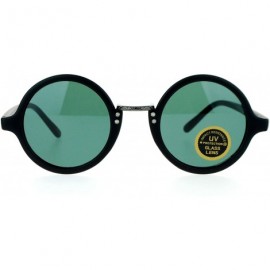Round Temper Glass Shatterpoof Round Vintage Style Circle Lens Sunglasses - Black Gunmetal - CD127FETXAH $19.79