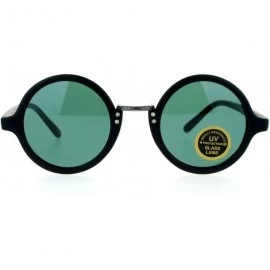 Round Temper Glass Shatterpoof Round Vintage Style Circle Lens Sunglasses - Black Gunmetal - CD127FETXAH $9.89