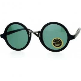Round Temper Glass Shatterpoof Round Vintage Style Circle Lens Sunglasses - Black Gunmetal - CD127FETXAH $9.89