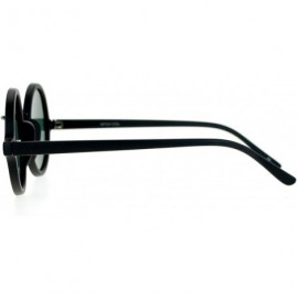 Round Temper Glass Shatterpoof Round Vintage Style Circle Lens Sunglasses - Black Gunmetal - CD127FETXAH $9.89