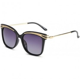 Wrap Womens Women's Liner SunglassesTwo-color ladies polarized sunglasses - Bright Black - CW1853EDU5N $84.97
