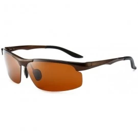 Oversized Unisex Polarized Sunglasses Oversized Fashion Shades For Men/Women - Brown - CJ18SITNEUK $25.91