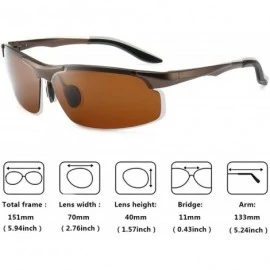Oversized Unisex Polarized Sunglasses Oversized Fashion Shades For Men/Women - Brown - CJ18SITNEUK $11.90