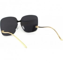 Rimless Womens Exposed Lens Rimless Down Temple Swan Sunglasses - Gold Black - C718WSLYO0H $13.68