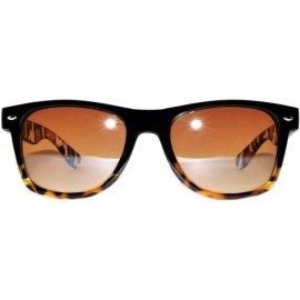 Sport Retro 80's Crystal Vintage Sunglasses Colorful Blue Frame Blue Mirror Lens - Crystal_retro_80s_leopard_brown - CV185UUZ...