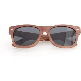 Wayfarer Walnut Wood Wooden Polarized Sunglasses Natural Floating Light Frames W/Pouch - Black - CK12DAL5ASR $22.14