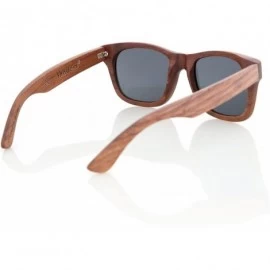 Wayfarer Walnut Wood Wooden Polarized Sunglasses Natural Floating Light Frames W/Pouch - Black - CK12DAL5ASR $22.14