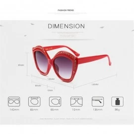 Oversized Lip Shape Diamond Sunglasses Women Brand Designer Luxury Crystal Sun Glasses - Red - CT189OL6H72 $23.18