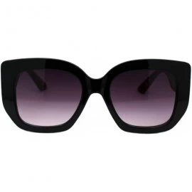 Square Womens Vintage Fashion Sunglasses Semi Thick Square Shades UV 400 - Black Tortoise (Smoke) - C7193XNSL6G $12.72
