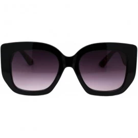 Square Womens Vintage Fashion Sunglasses Semi Thick Square Shades UV 400 - Black Tortoise (Smoke) - C7193XNSL6G $22.78
