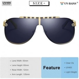Oversized Polarized Aviator Sunglasses for Men Uv Protection - Round Sunglasses - Oversized Sunglasses - Oversized Gold - CA1...