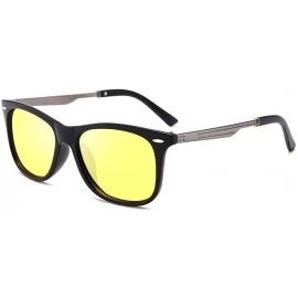 Square 2019 Polarized Square Sunglasses Men Brand Designer Classic Eyewear BlackGray - Sandyellow - CG18Y6SAU4G $18.57