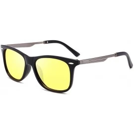 Square 2019 Polarized Square Sunglasses Men Brand Designer Classic Eyewear BlackGray - Sandyellow - CG18Y6SAU4G $10.40