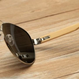 Oversized Unisex Wooden Bamboo Aviator Sunglasses Classic Retro Designer Uv400 60mm - Brown/Brown - CG12EMXXI3D $9.82