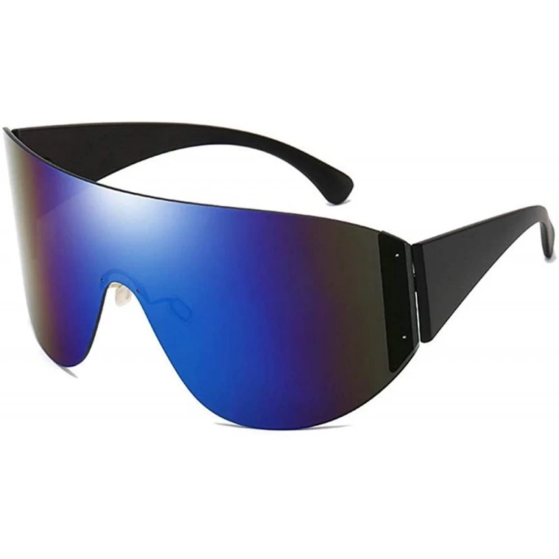 Oversized Oversized One piece Sunglasses Vintage Sunscreen - Blue - CK18WOLQK5N $14.25