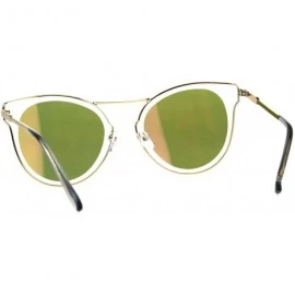 Butterfly Womens Fashion Sunglasses Gold Metal Butterfly Frame Mirror Lens - Gold - C718DI53QK7 $10.66