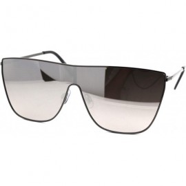 Square Womens Modern Fashion Sunglasses Square Metal Frame Mono Lens UV 400 - Gunmetal (Silver Mirror) - CI18ZWOCOCN $26.82
