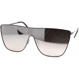 Square Womens Modern Fashion Sunglasses Square Metal Frame Mono Lens UV 400 - Gunmetal (Silver Mirror) - CI18ZWOCOCN $22.00