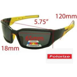 Rectangular Double Injection Sunglasses SPORTS - 2761 Polarized Shiny Black Yellow - CG12HTUI2T1 $23.41