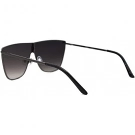 Square Womens Modern Fashion Sunglasses Square Metal Frame Mono Lens UV 400 - Gunmetal (Silver Mirror) - CI18ZWOCOCN $22.00
