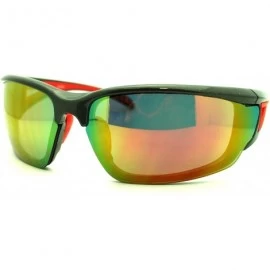 Sport Mens Biker Shatterproof Warp Around Plastic Sports Sunglasses - Grey Red - CE11LZBDYZX $11.42