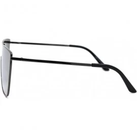 Square Womens Modern Fashion Sunglasses Square Metal Frame Mono Lens UV 400 - Gunmetal (Silver Mirror) - CI18ZWOCOCN $12.36