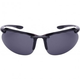 Wrap Semi-Rimless Sports Sunglasses with 1.1 mm Polarized Lens 570053-P1 - Matte Grey - C0125WEERT5 $11.61